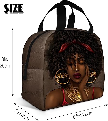 Miniatura 5 de Bolsa de almuerzo para mujeres afroamericanas, reutilizable, con aislamiento mágico, portátil, para viajes, senderismo, trabajo, regalos