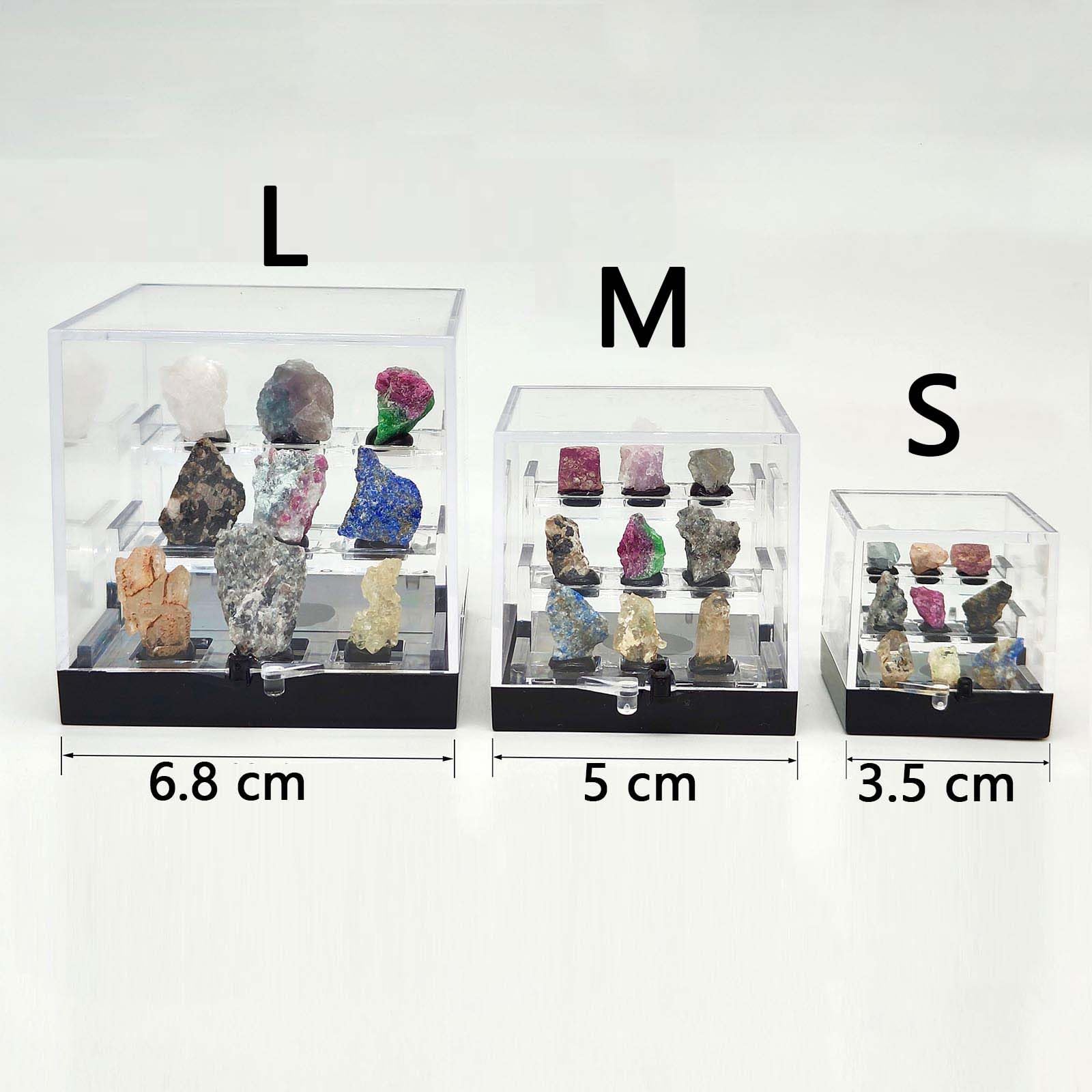Set de especímenes minerales naturalmente Fluorescentes con luz UV365 – 9 Piedras Raras Que Brillan bajo luz UV – Muestras minerales Reales – Colección educativa y Decorativa (M)
