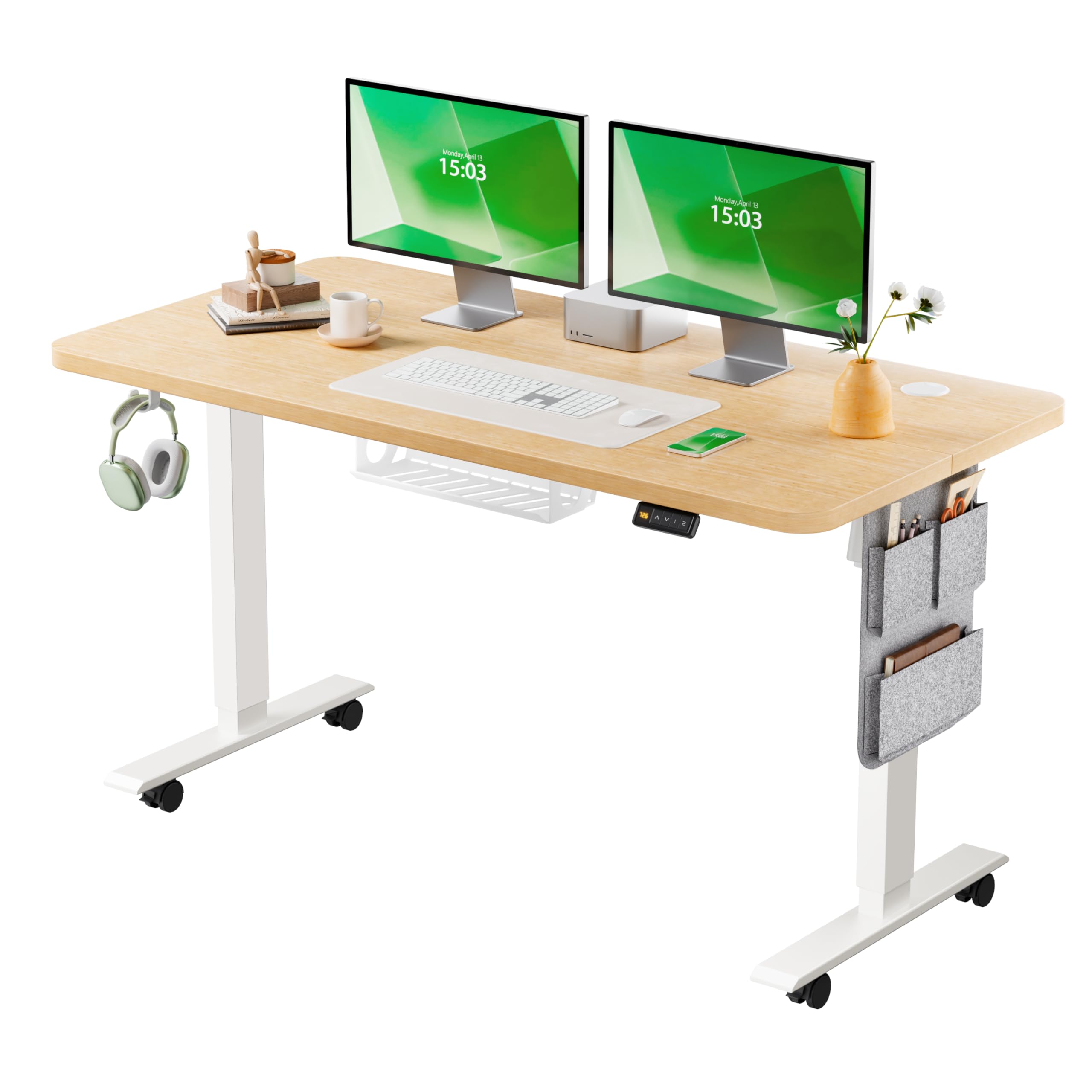 MAIDeSITe Höhenverstellbarer Schreibtisch Einfache Montage Computertisch Höhenverstellbar Elektrisch