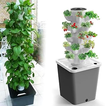 Hydroponic Growing, 15/20/25/30 Pods Hydroponics Tower, Aeroponics Grow Kit, Aquaponics Planting, Fruits and Vegetable 30Holes 1pc