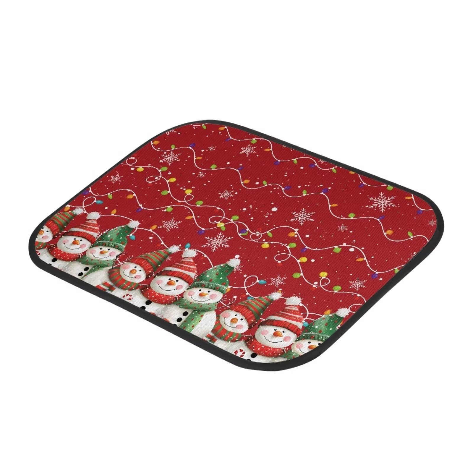 Tomeusey Car Floor Mats Carpet for Most Vehicle Snowman Snowflake All Weather Floor Protector Christmas Decorations Car Accessories — view 5