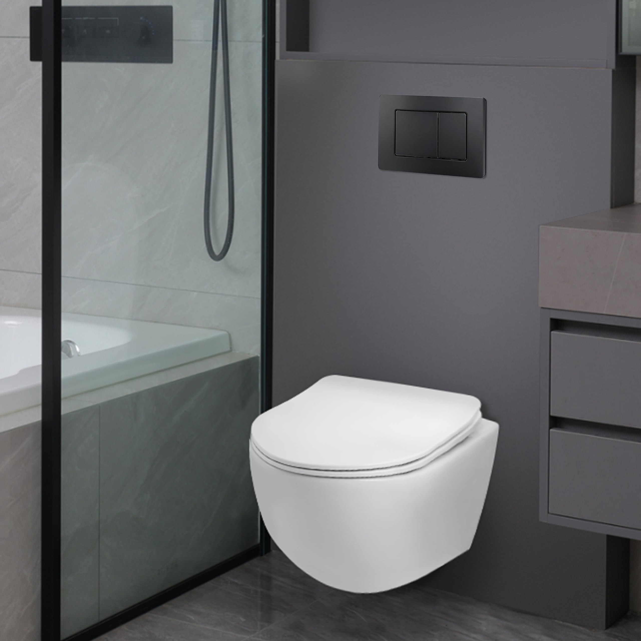 WC-Betätigungsplatte AquaUno Schwarz matt