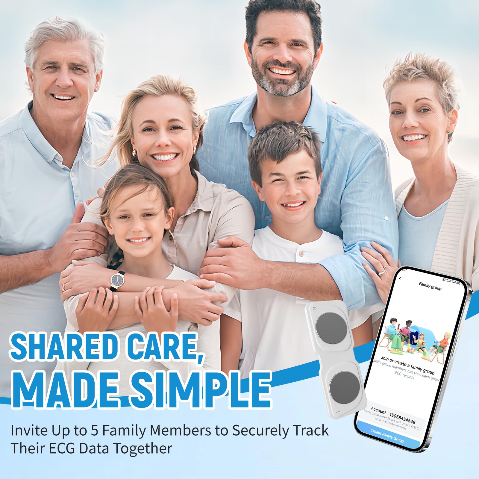 Portable ECG Monitor - Personal Heart Rhythm Tracker, 30-Second Instant Results, Portable Heart Monitor for Home and Travel Use, No Subscription — view 7