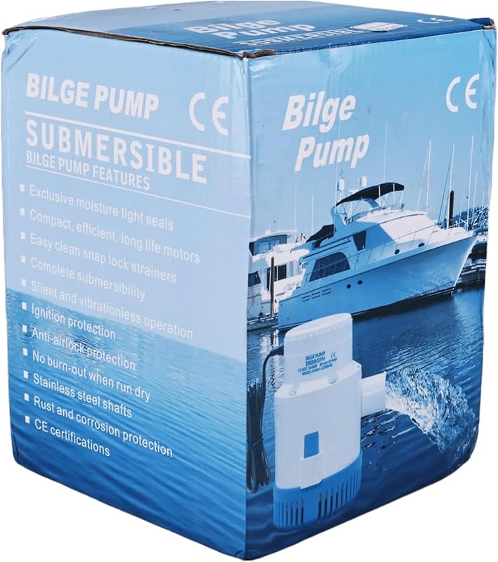 BOOMSTART 12V 3700 GPH Merülő Bilge Szivattyú Hajó Jacht Lakóautó Vízpumpa