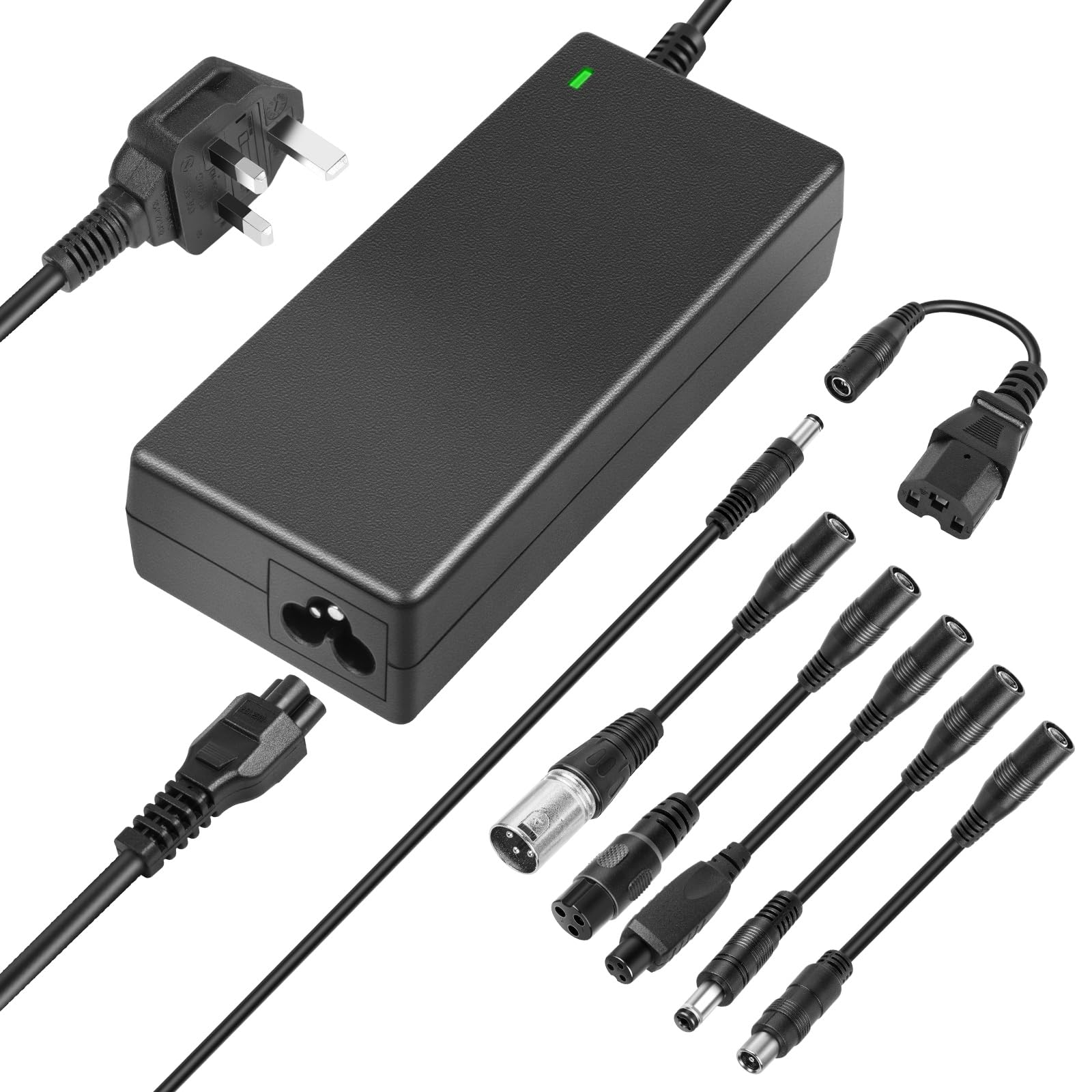 ARyee 42V 2A Electric Scooter Charger for 36V Li-ion Battery, Lithium Battery Charger for Electric Bike Mobility Scooter Hoverboard (6 Connector)
