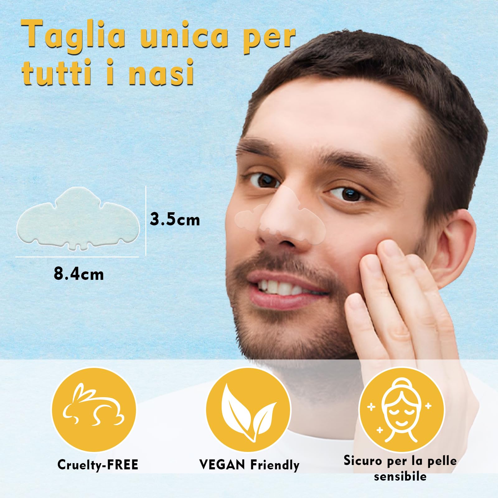 20 Cerotti Punti Neri Naso - Patch con Tecnologia Idrocolloide per la Rimozione di Punti Neri, Pori Puliti e Ridotti, Ideali per Tutti i Tipi di Pelle (20)