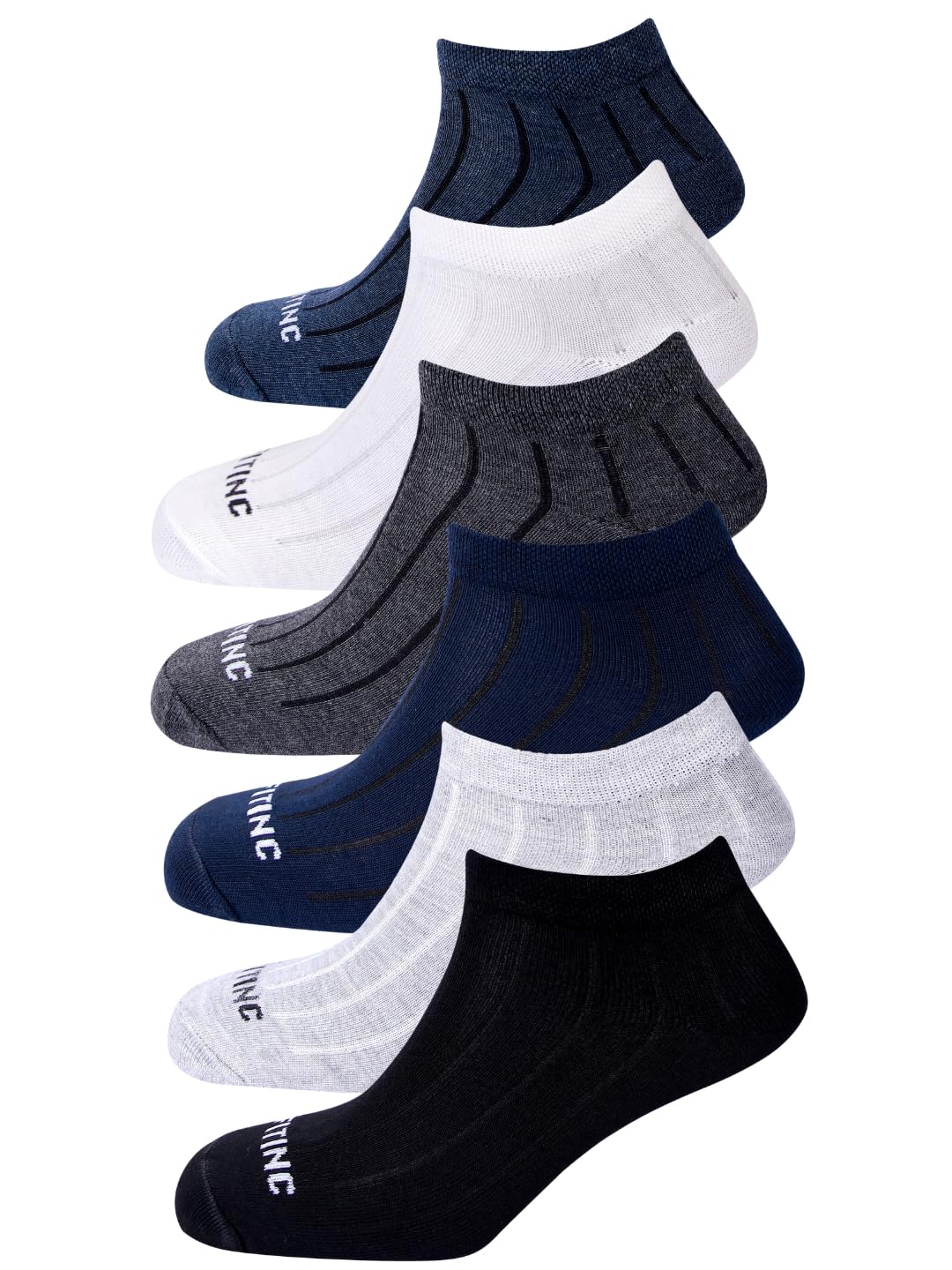 FITINC Cotton Ankle Length Socks for Men & Women, Multicolor, Free Size