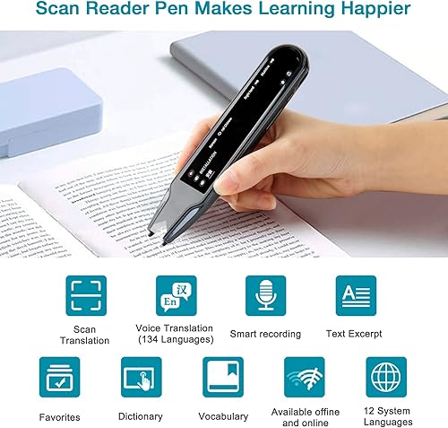 Miniatura 7 de Pluma del escáner del dispositivo del traductor de idiomas, dispositivo de texto a voz para la dislexia Soporte 134 Traducción de idiomas del habla