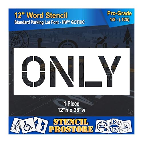 Miniatura 5 de Plantillas de marcado de pavimento  12 pulgadas solamente plantilla  12 x 38 pulgadas x 116 pulgadas (63 mil)  Ligero