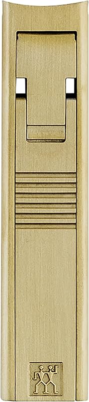 Nail Clipper Compact (Ultra Flat with Nail File, Slightly Curved Cutting Edge, Travel Friendly, Including Leather Cover), Premium, Gold