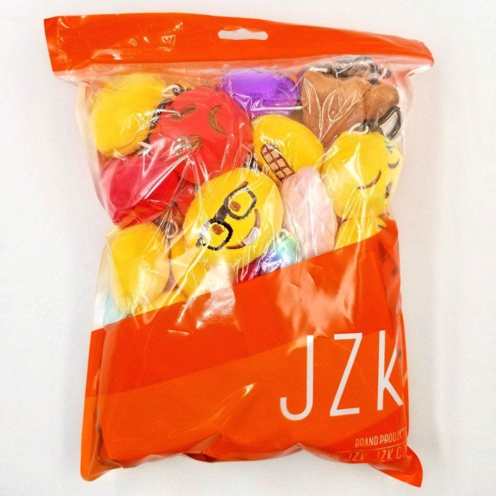 JZK 45 x Mini peluche emoticon portachiavi 5cm giallo piccolo faccina sorridente porta chiavi zaino per bambini adulti festa di compleanno bomboniere regalo ringraziamenti omaggi ricordino pensiero