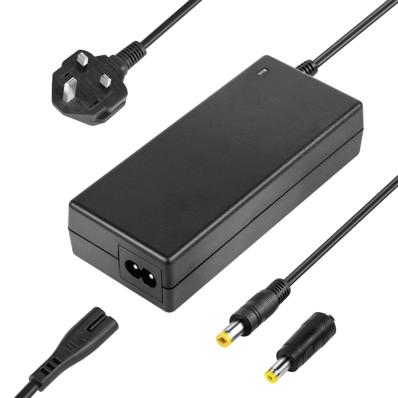 ARyee 42V 2A Electric Scooter Charger for 36V Li-ion Battery, Lithium Battery Charger for Electric Bike Self-Balancing Scooter, with 2 Plug, DC 5.5x2.1mm/5.5x2.5mm