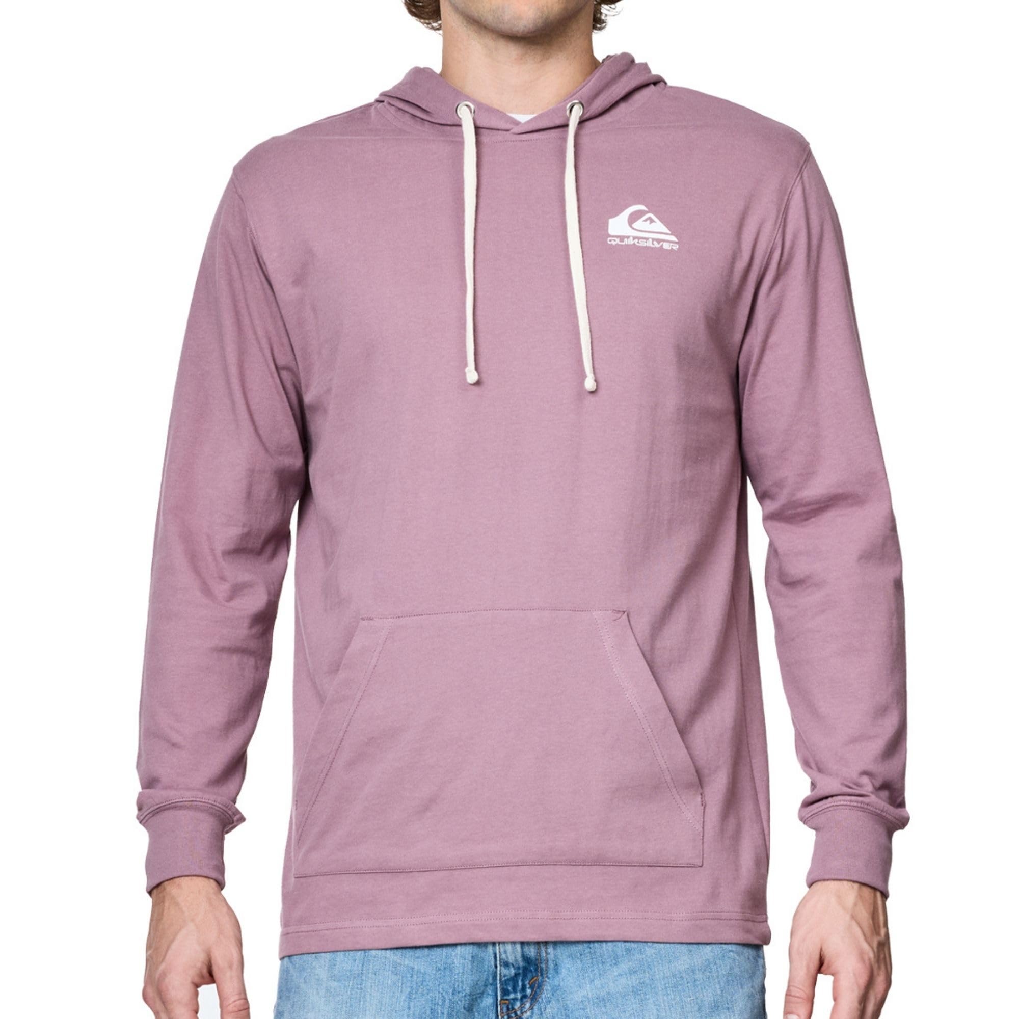 Quiksilver Hoodies for Men, Big and Tall Jersey Pullover Lightweight Sweatshirts for Men, Cotton Casual Hoodie, Grape Shake, 5X Tall