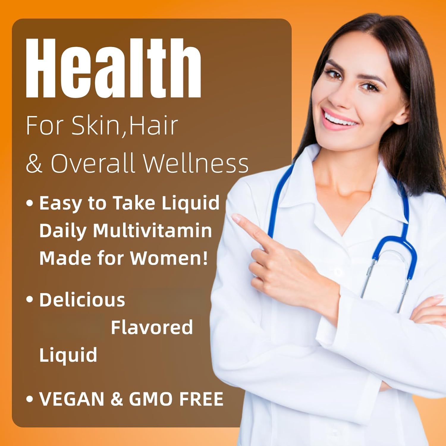 Multivitamina + Apoyo al crecimiento del cabello | Protección de la piel | Mejora las arrugas faciales, las líneas finas y la suavidad de las mujeres, y apoya el metabolismo energético.