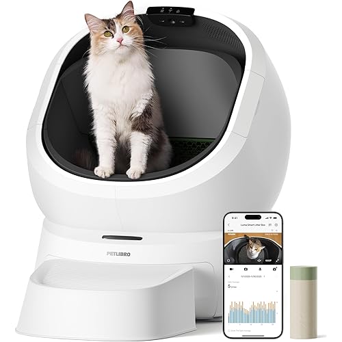 PETLIBRO Luma Automatic Litter Box with AI-Camera Waste Analysis, Auto Odor-Control Self Cleaning Cat Litter Box, Large Open-Top Smart Robot with Multi-Cats Recognition, App Control and Safety Sensors