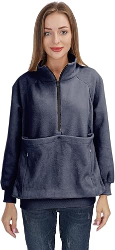 Miniatura 4 de ALYC Sudadera transportadora de mascotas para mujer, soporte para perros y gatos, sudadera con bolsa de canguro suave