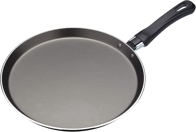 MasterClass Pancake Pan, Crepe Pan, Induction-Safe and Non-Stick, with Printed Recipe, 28 cm (11"), Black