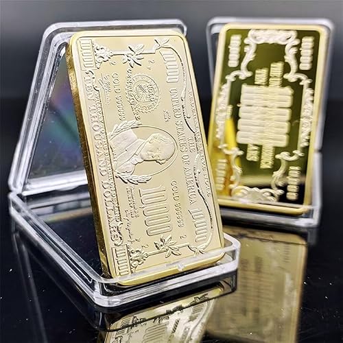 Miniatura 2 de 1987 Barra de oro de 2 dólares, lingote de oro de dólar chapado en oro simulado para pisapapeles película regalo novedad