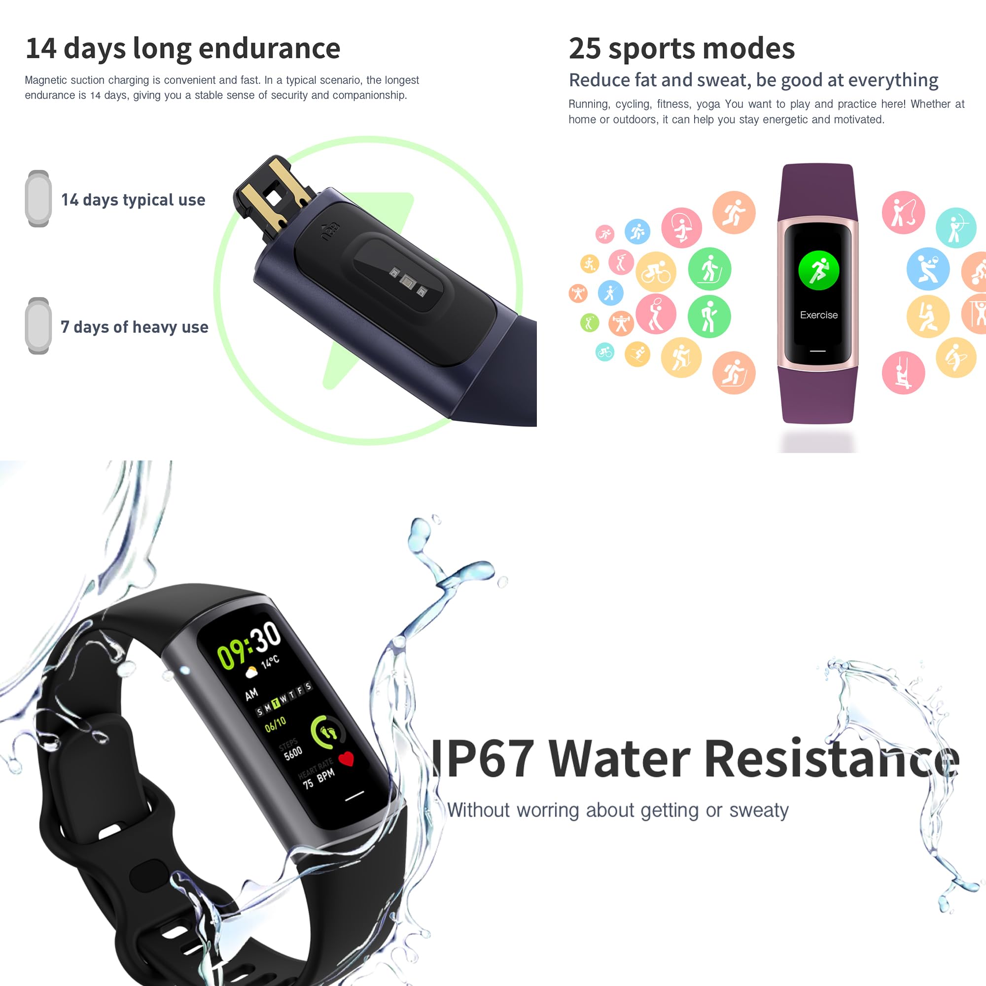 ZPIMY 1,1" AMOLED Reloj Inteligente Mujer Hombre con Whatsapp, 5ATM Impermeable Reloj Smartwatch 123 Deportivo Hombre con Monitor Sueño, Pulsómetro Android iOS (Plateado)