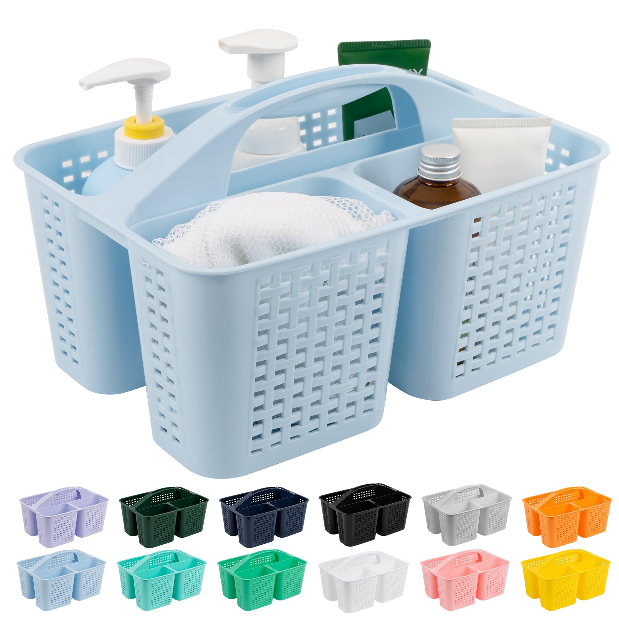Tiawudi Portable Shower Caddy, Caddy Organizer with Handle, Plastic Shower Basket Hold Soap, Shampoo, Hair Supplies and Beauty Products, Cleaning Supplies Organizer for Home, Dorm, Shelf and Cabinet