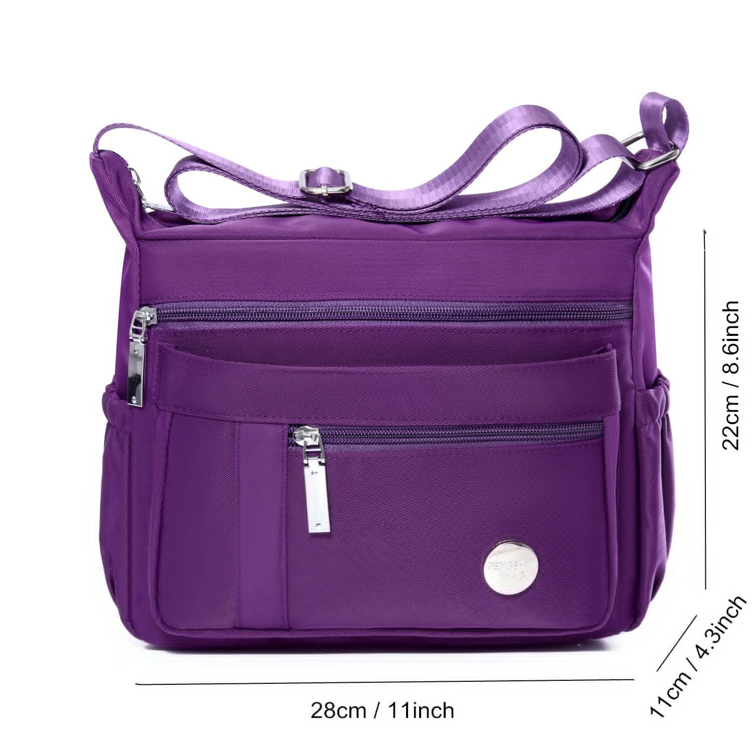 HERCMNOY Crossbody Bag For Women Shoulder Bag Casual Handbag Multiple Pockets Bag Messenger Purses (Purple)