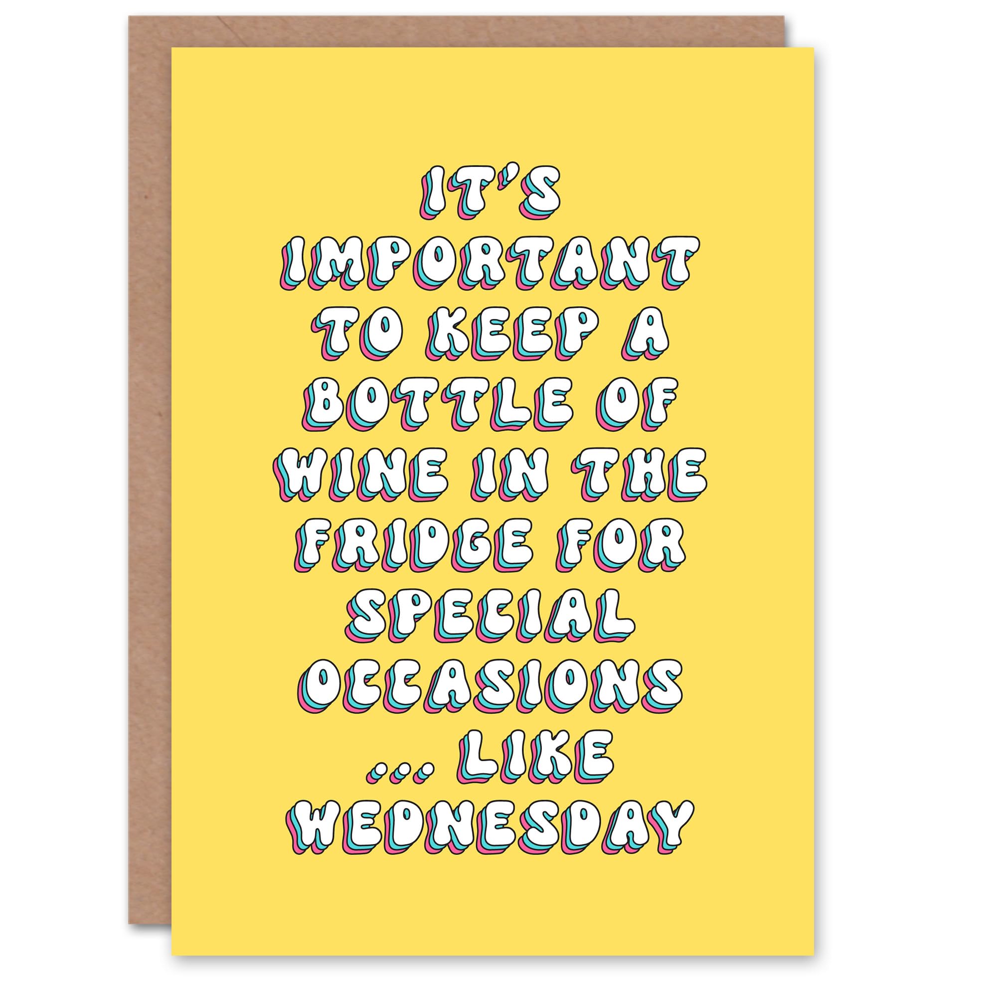 Artery8 Greeting Card Wine Bottle in Fridge For Special Occasions Funny For Her Woman Wife Gran Mum Sister Birthday Card