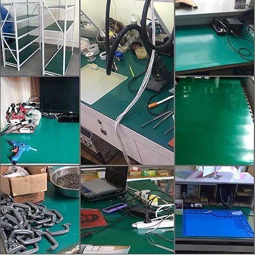 Miniatura 8 de tonchean ESD - Tapete de soldadura antiestática, 118 x 24 x 0.08 pulgadas, tapete de mesa antiestático, tapete de goma antideslizante resistente