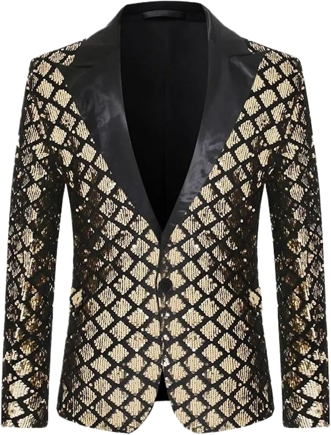 Men Suit Jacket Sequin Decoration Wedding Party Dress Coat Blazers