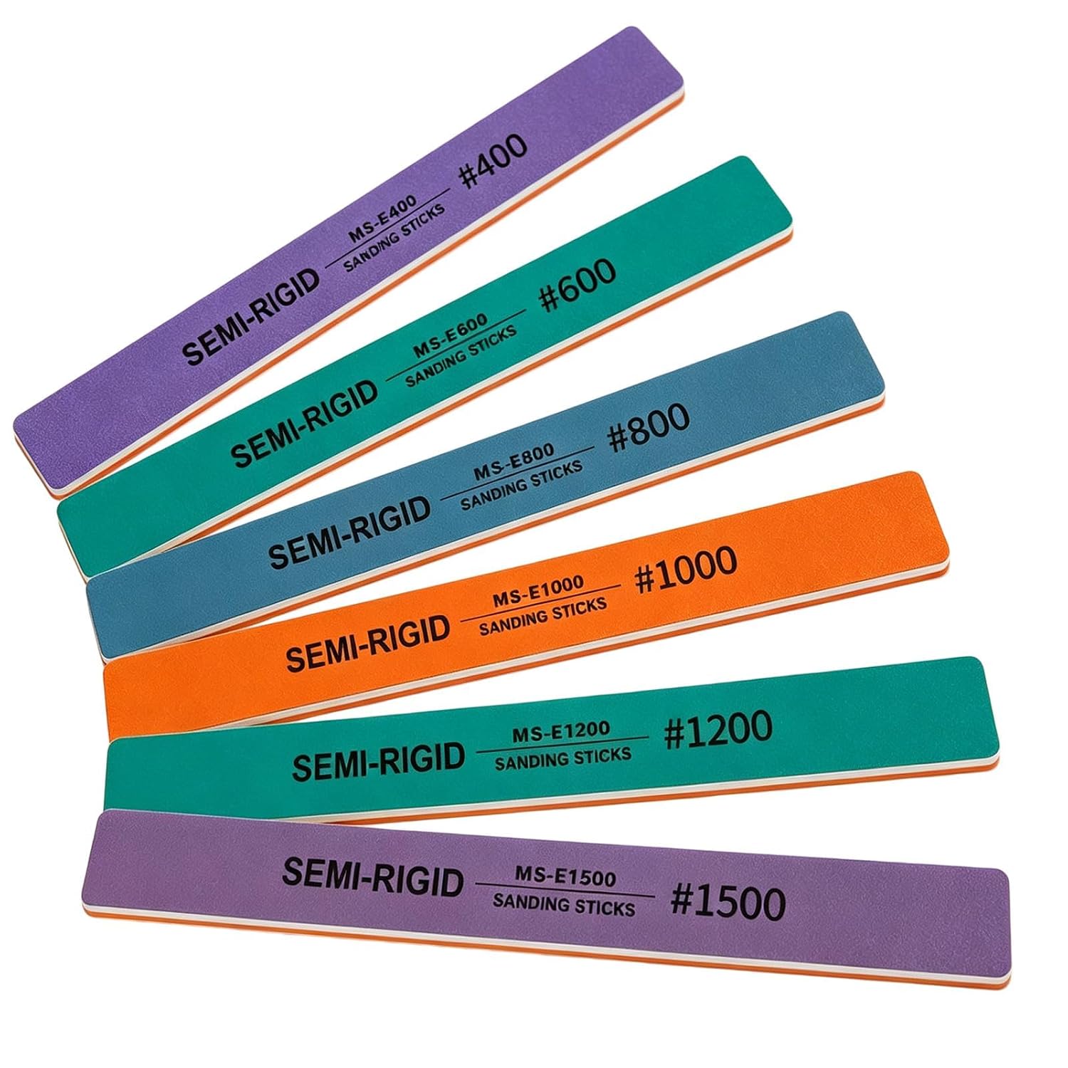 6PCS Sanding Sticks,Assorted Grit 400/600/800/1000/1200/1500