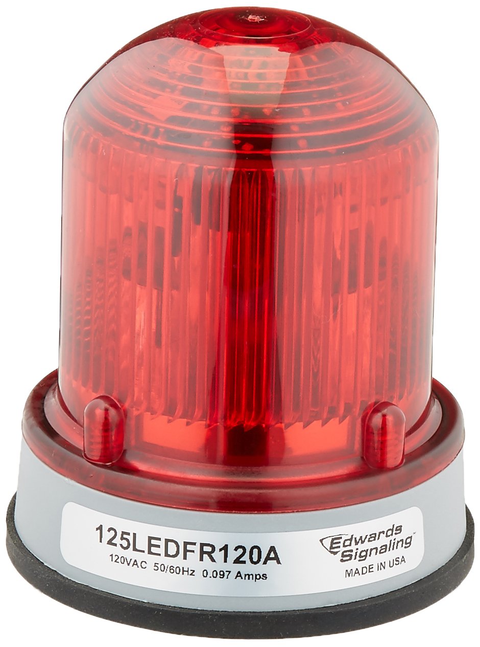 Warning Light, Red, 65 Flashes per Minute, LED, 120 V AC, Surface Mount, 1/2 in FNPT, 3/4 in MNPT - 1 Each