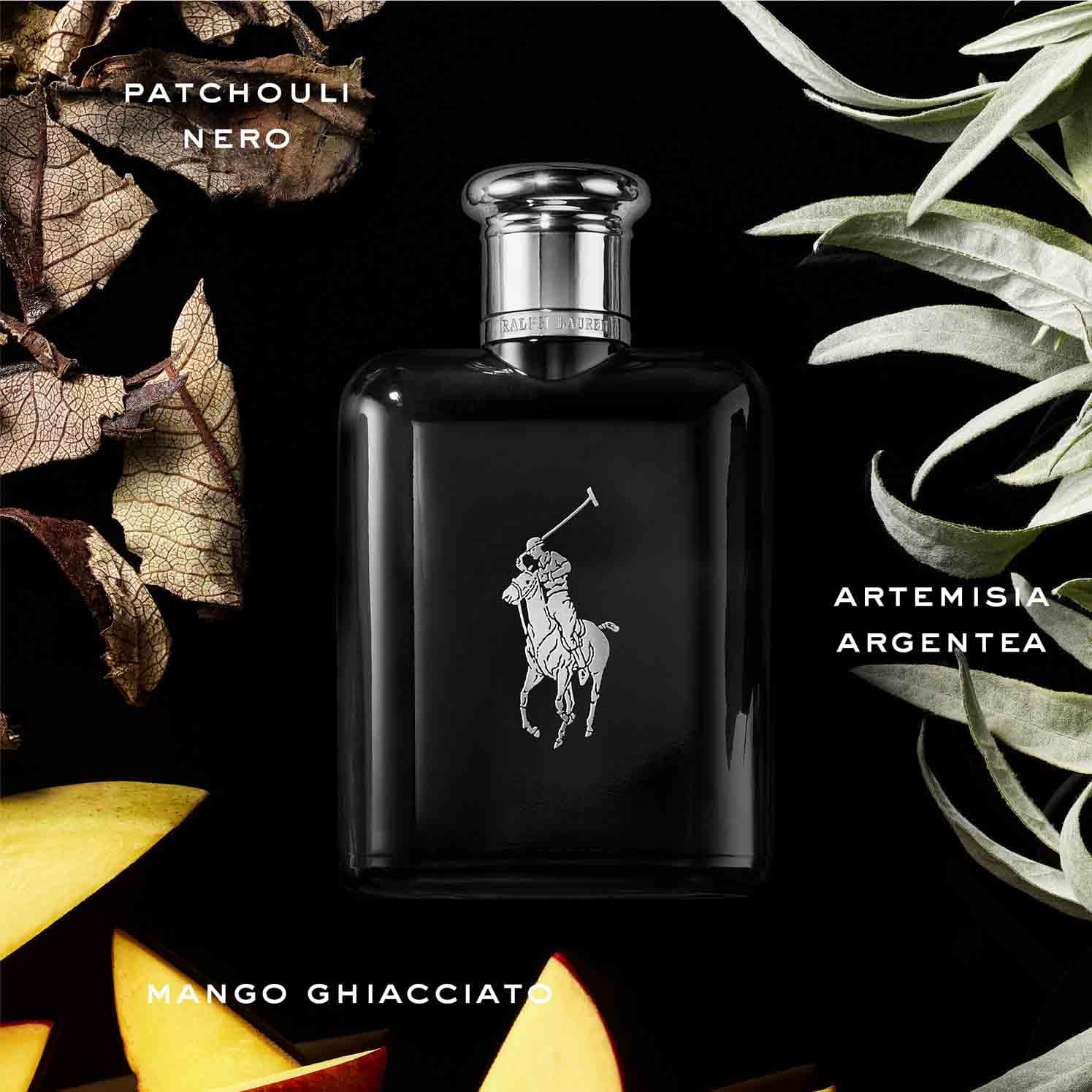 Ralph Lauren Polo Black Eau de Toilette Uomo, Profumo da Uomo Legnoso e Aromatico, Fragranza Fresca a Tonificante, Note di Patchouli e Fava Tonka, A Lunga Durata, Profumo di Lusso da Uomo, 125 ml