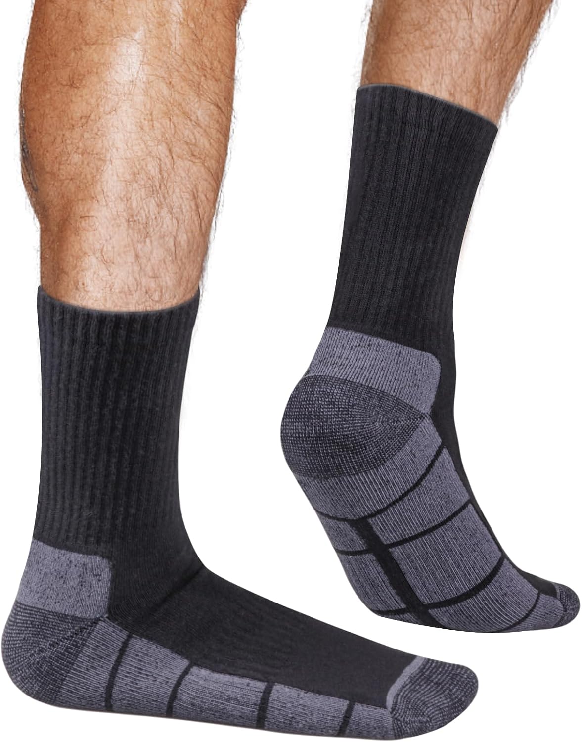 YUEDGE Men's Socks Moisture Wicking Cushioned Comfort Everyday Work Training Sports Athletic Crew Socks for Men, 5 Pairs - Image 2