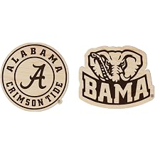 LazerEdge Alabama Crimson Tide Wooden Fridge Magnet Set Officially Licensed Product 2-Pack Maple Wood