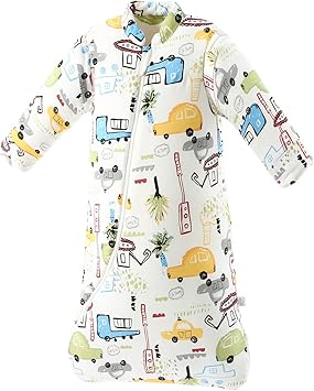Kzlibkon Nursery,Bedding,Blankets & Swaddlers,Swaddles Kzlibkon Baby Winter Sleeping Bag with Detachable Long Sleeves 100% Cotton Sleeping Sack for 0 - 4 years old, Skin-friendly and Breathable Soft (Urban life, L(2-4 years old))