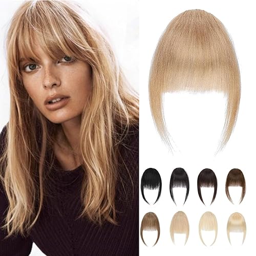 Vista 138 de Clip in Bang - Topper de cabello humano con flequillo de aire Wispy para mujer, extensiones de cabello con flequillo para uso diario, cubierta