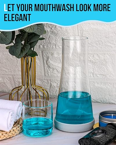 Miniatura 5 de Juego de jarras de agua de noche con vaso, jarra transparente para mesita de noche con posavasos de silicona para dormitorio y habitación de