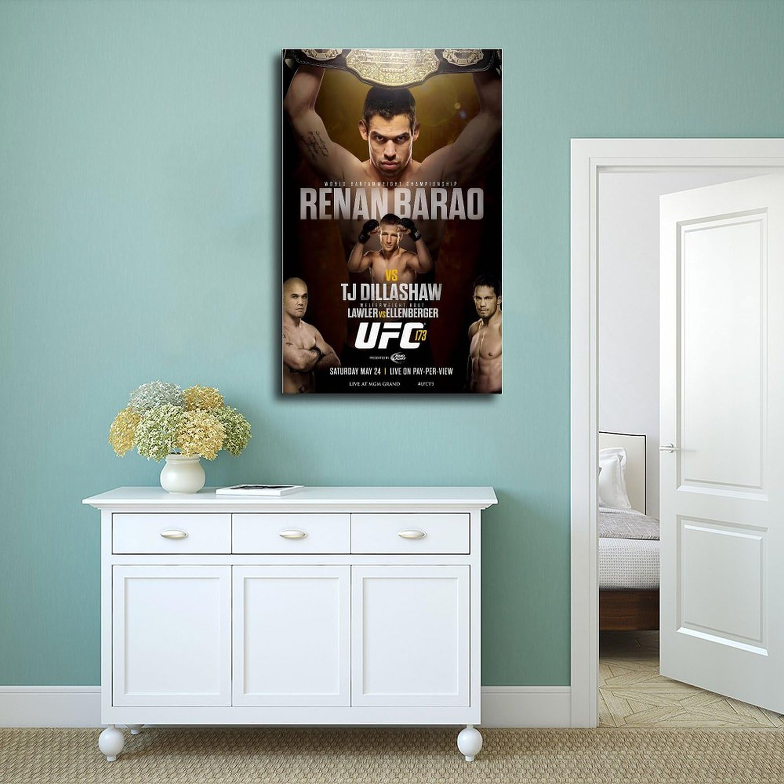 DEZARO Boxing-UFC 173 Renan Barao Vs. T.J. Dillashaw Fight Poster Canvas  Poster Wall Art Decor Print Picture Paintings for Living Room Bedroom ..., image size:1600x1600