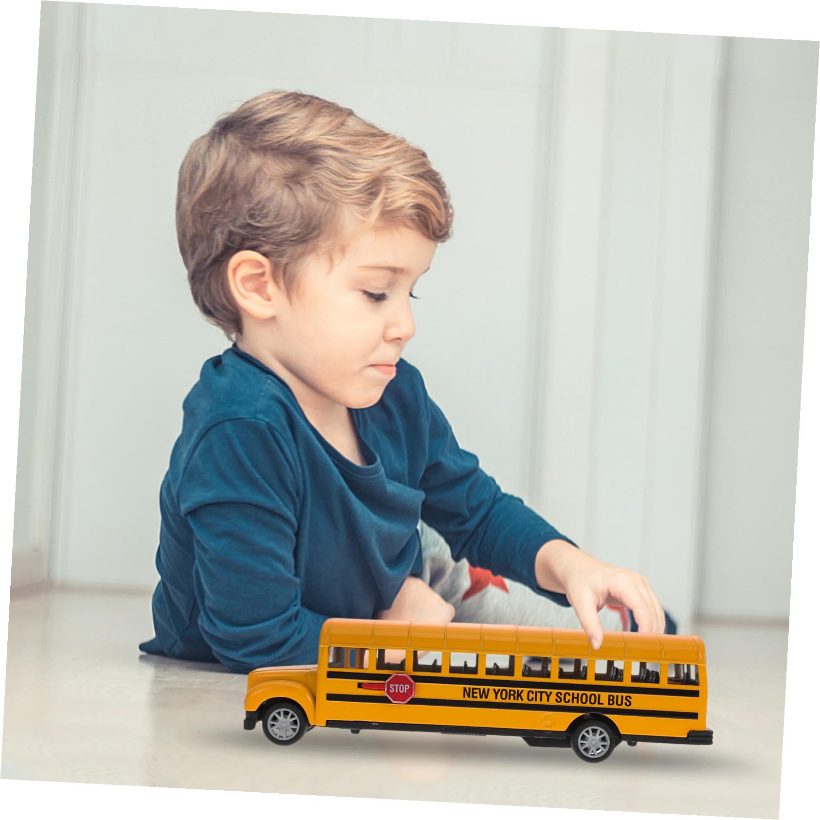 Jouet Bus Scolaire à Friction Lot de 2 en Alliage pour Garçon et Filles