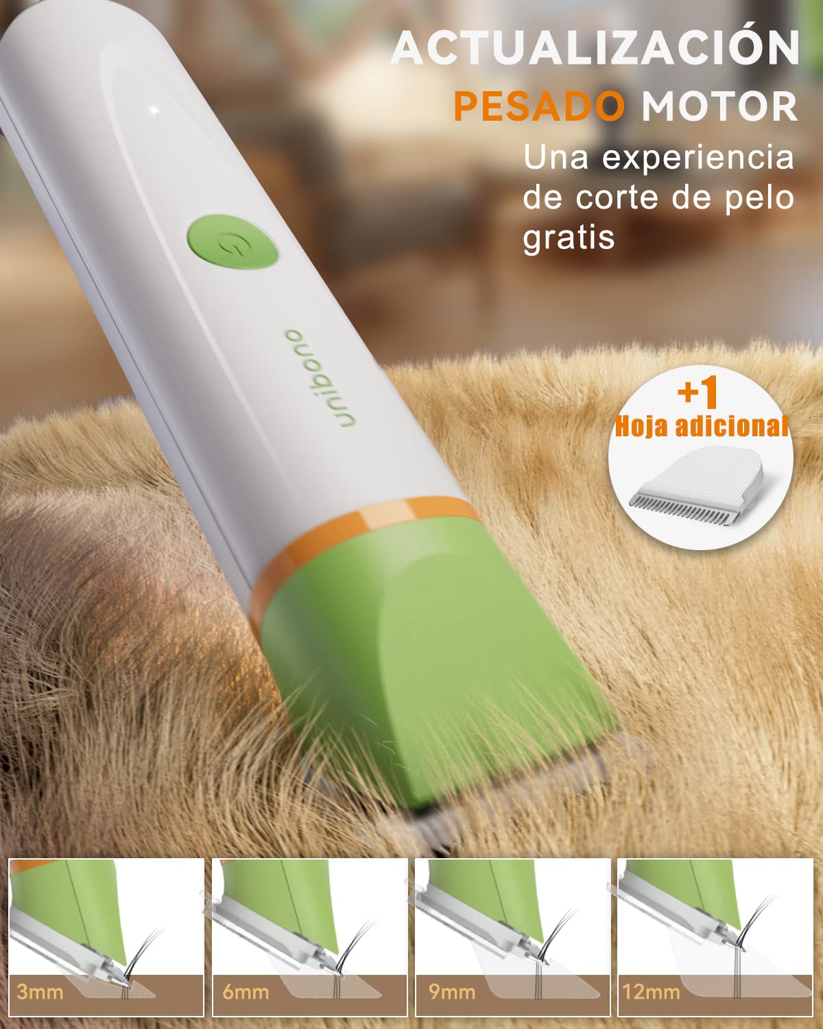 unibono Máquina de Cortar Pelo para Perros - Eléctrica, Bajo Ruido, Recargable, Impermeabilidad IPx7, Diseño Todo en Uno, aspirador pelo cortapelos mascotas perros - Ideal para Pequeños Perros y Gatos