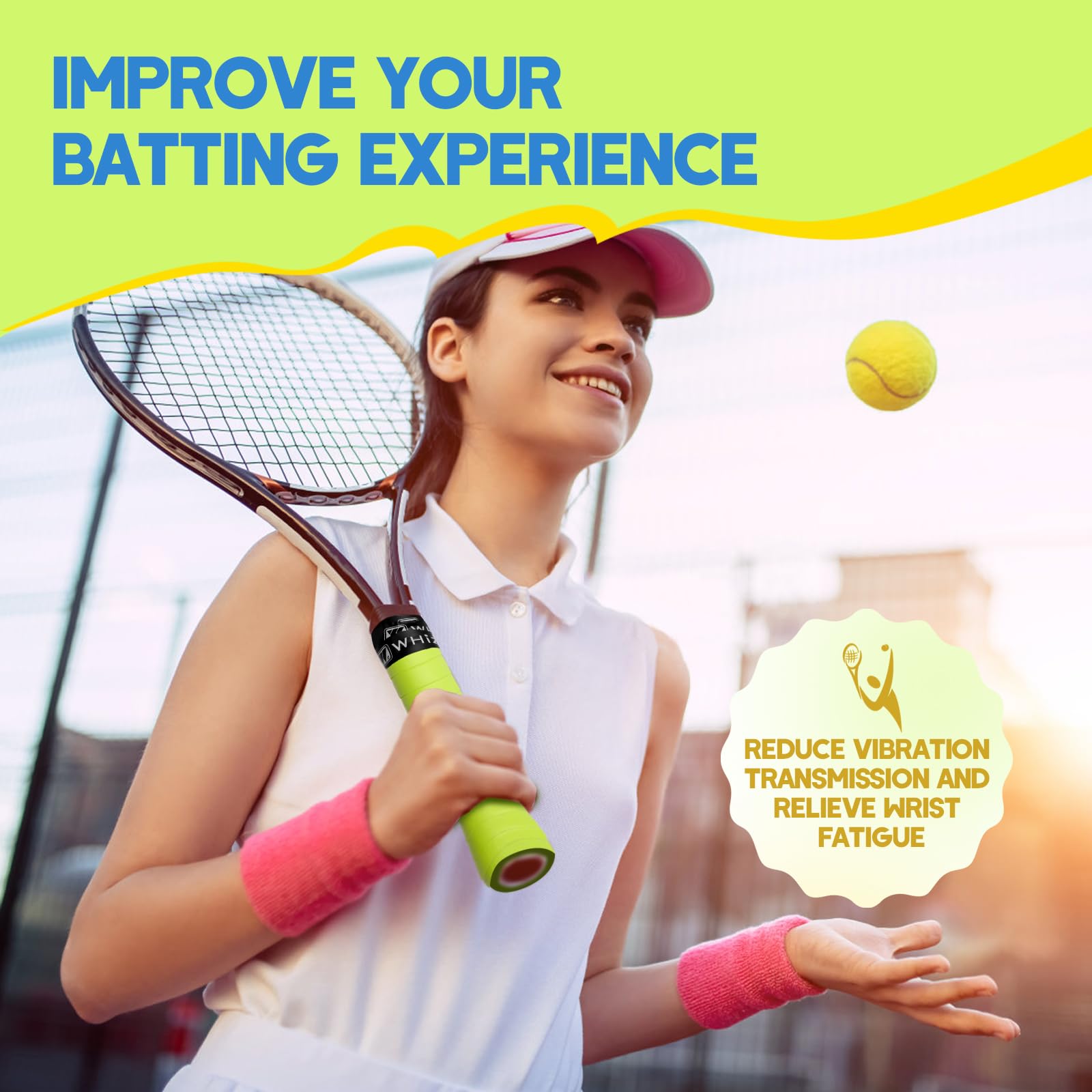 Solaradgy 20-Pack Tennis Racket Grip Tape with 10 Sweat-Absorbent Tennis Overgrip Tape Durable and Comfortable Handle Wraps for Enhanced Performance