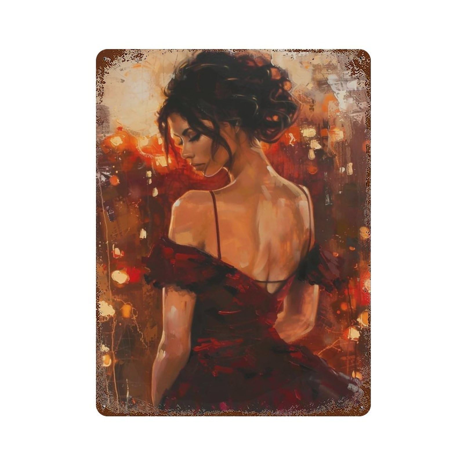 HDURYEYRYY Crimson Dance Reverie 03 Wall Retro Iron Vintage Art Metal Tin Sign Poster Modern Home Cofffee Club Art Bar Shop Decor 40x30cm