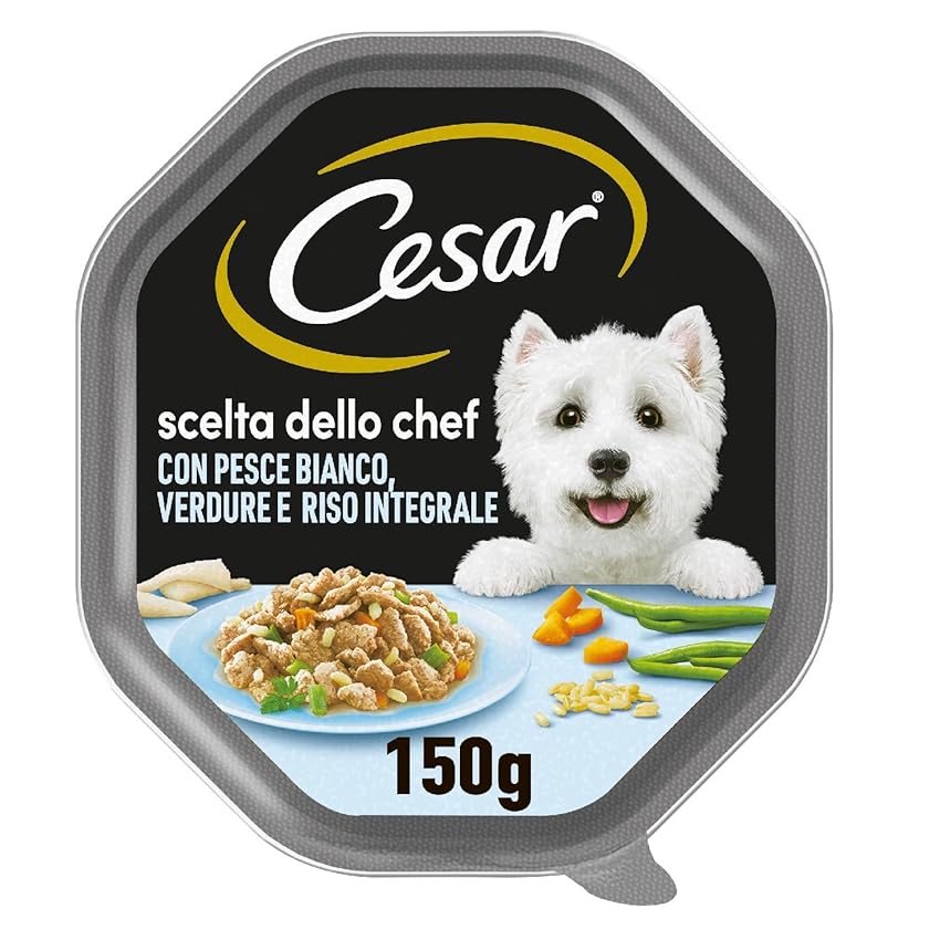 Cesar Scelta Dello Chef Pesce Bianco alla Griglia con Riso Integrale e Verdure, Pesce, Misto, 150 g (Confezione da 14)