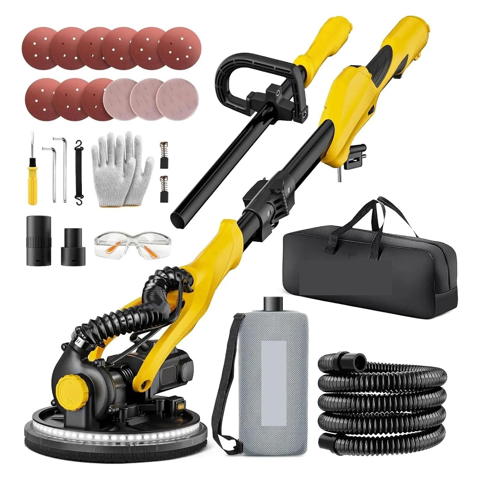 Wafohsr One Color For Drywall Sander 1050W Electric With Vacuum Dust Collection 2100Rpm Wall With 7 Variable Speed Powerful Motor