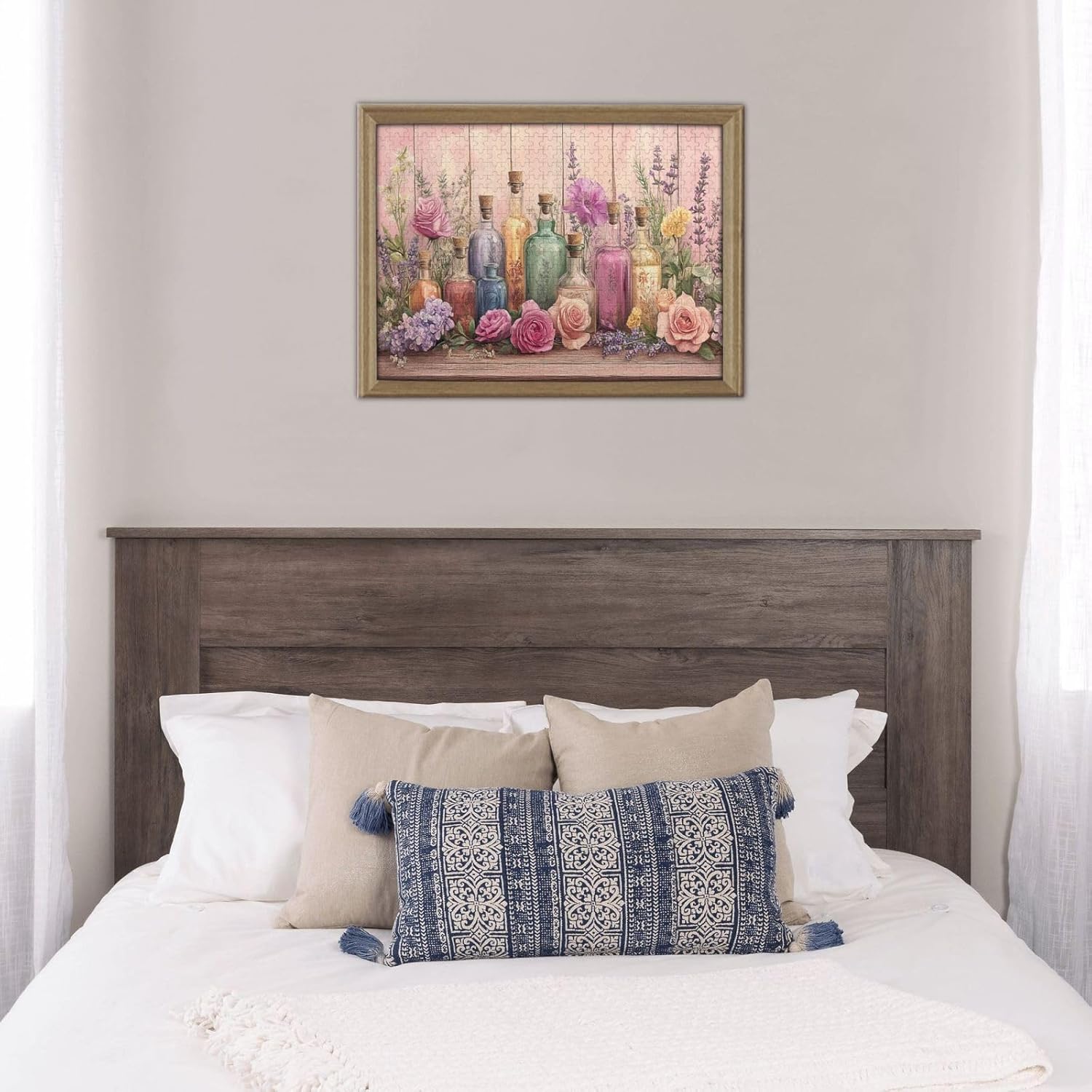 Liorosa Essence Of Spring 500 Pcs Vibrant Jigsaw Puzzle, Perfume Bottles With Pastel Flower, Enjoy Solving Puzzles With Family And Friends,Unique And Beautiful Design,For Flower Lovers Gift