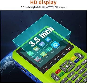Digital Satellite Finder, 1080p HD V8 Finder 2 Meter DVB-S/S2 Digital Display Satellite Finder Type-C Rechargeable Signal Satellite TV Receiver,Satellite Finder Meter(With storage bag)