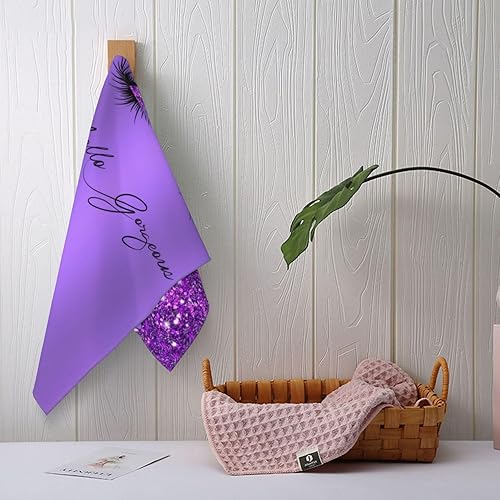 Miniatura 4 de Hello Gorgeous - Juego de 2 toallas de mano decorativas para baño, hogar, hotel, spa, gimnasio, yoga, 14 x 28 pulgadas