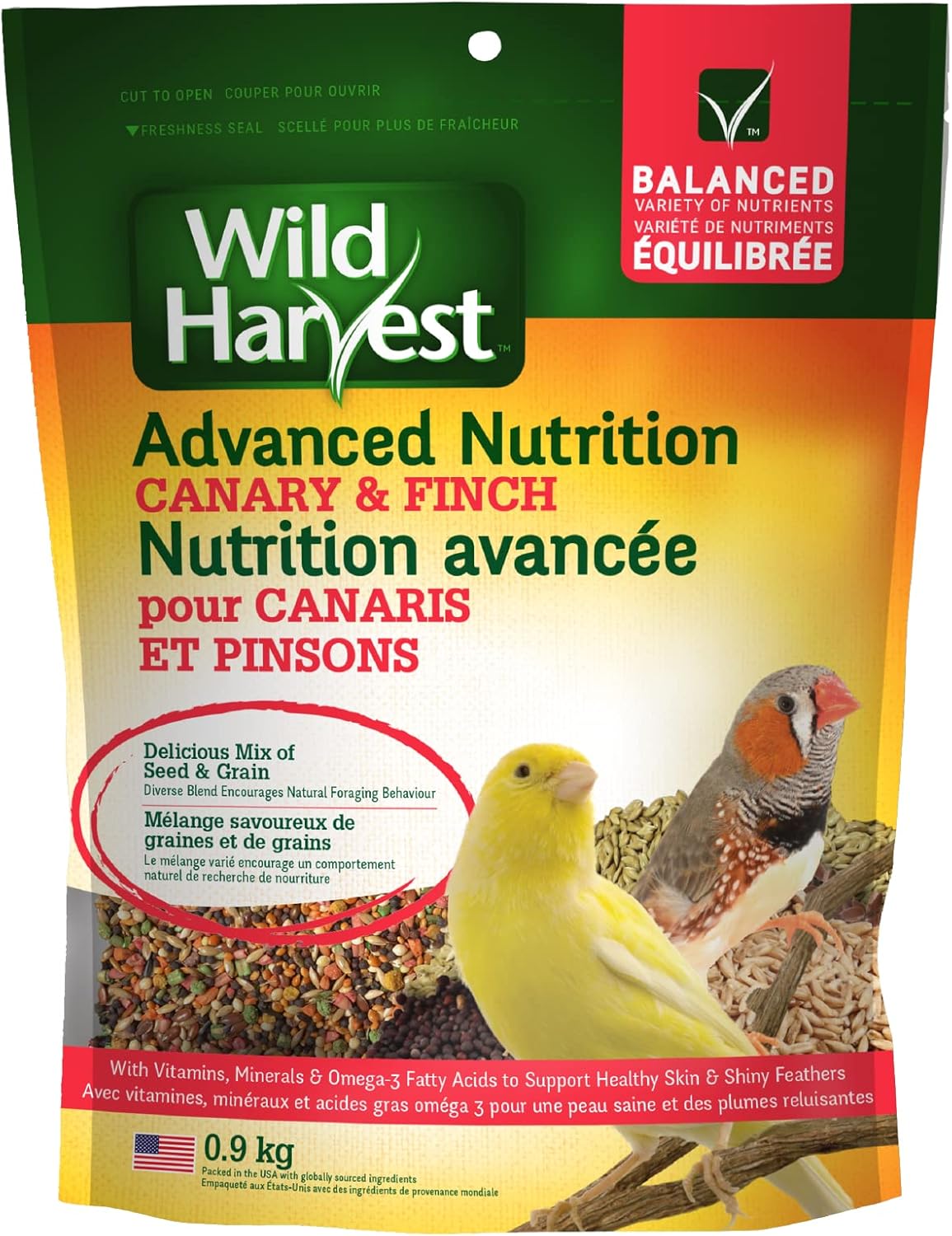 Wild Harvest Advanced Nutrition Diet Canary & Finch 2 Pounds, Complete and Balanced, Naturally Delicious Seed Mix with Vitamin A
