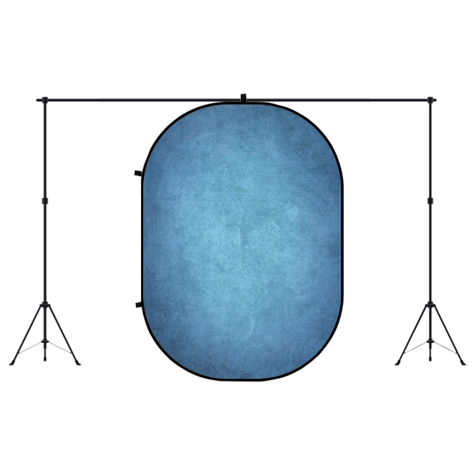 Kate Toile De Fond Pliable 1.5x2m Noir/Bleu - Fond Photo Pop Up Réversible Pour Studio Et Réunion En Ligne