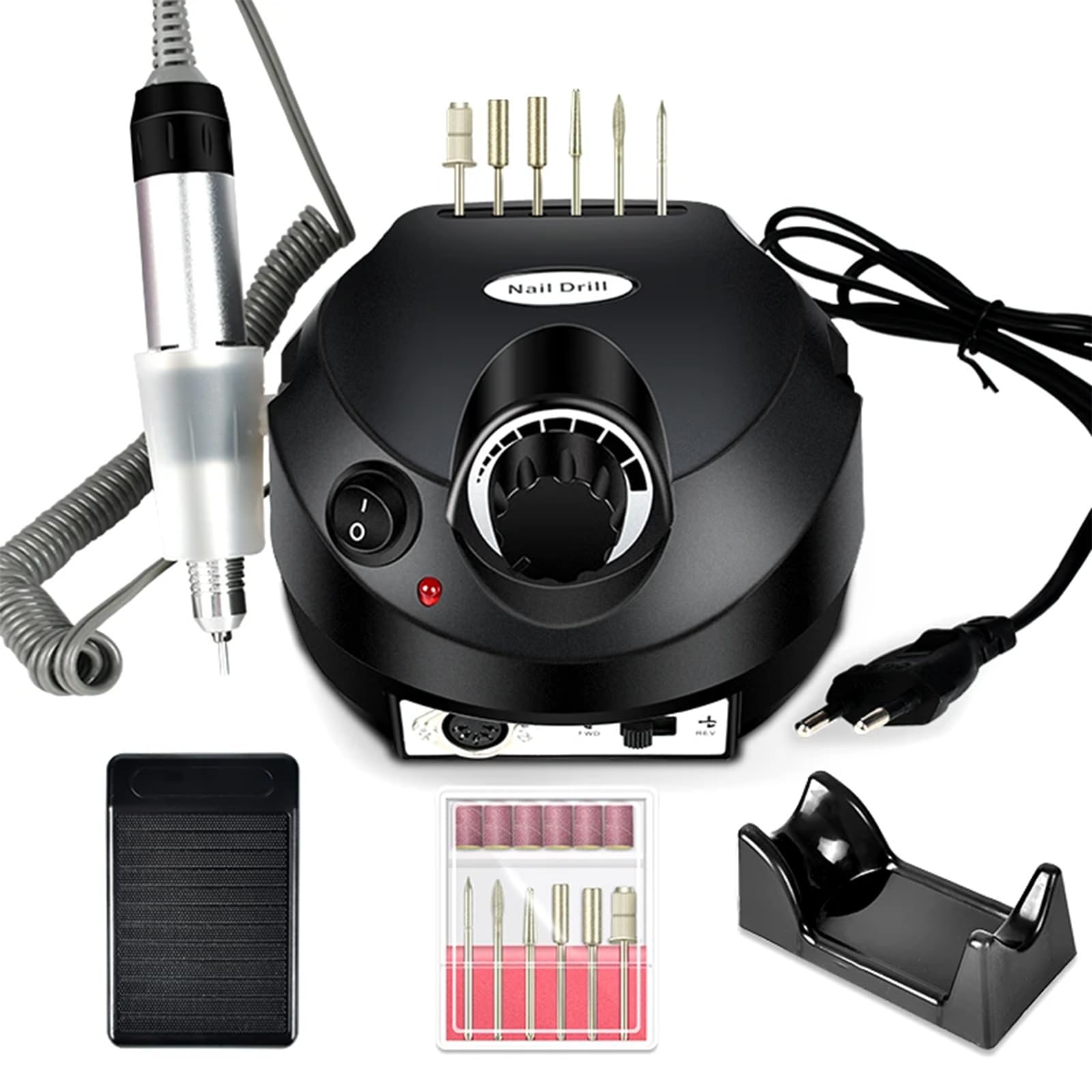 VOLTIX Fresa per Unghie Professionale, Lima Elettrica per Unghie 35000 giri/min, Elettrico Portatile Strumento di Manicure e Pedicure, Frese per Unghie per Uso Salone e Domestico