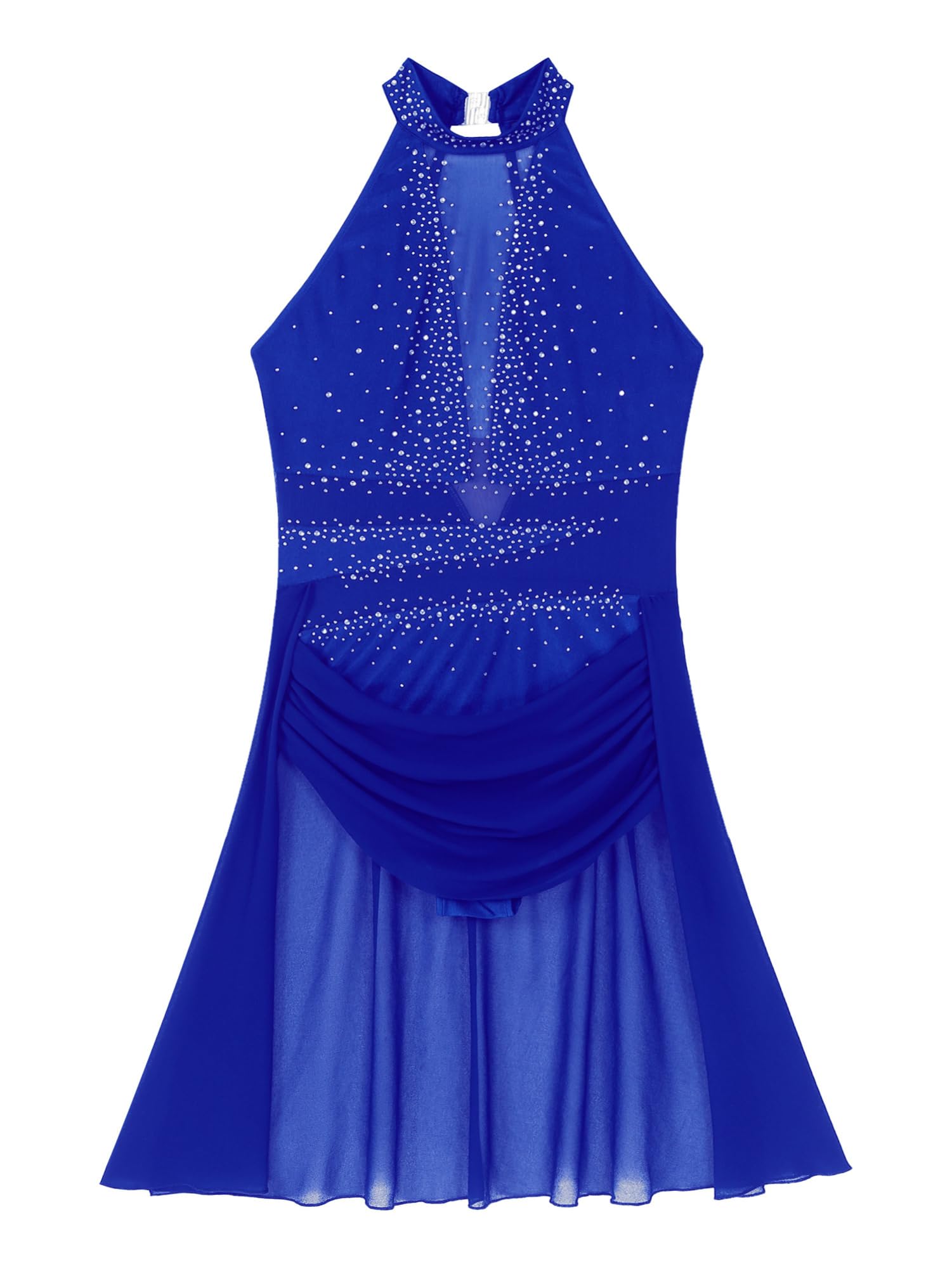 IEFIEL Vestido de Gimnasia Rítmica para Mujer sin Manga Vestido de Danza Contemporánea y Lírico Maillot de Patinaje Artístico Competición XS-XXL